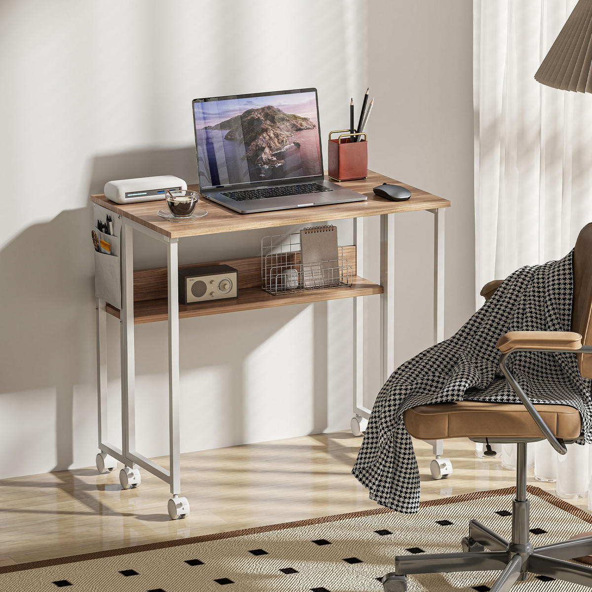 BÜROTISCH Naturholz 1 Stück - Braun, Holzwerkstoff (50/80/75cm) - GiPP