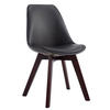 STUHL Lederlook Schwarz - Walnussfarben/Schwarz, Holz/Textil (48/84/55cm) - CLP