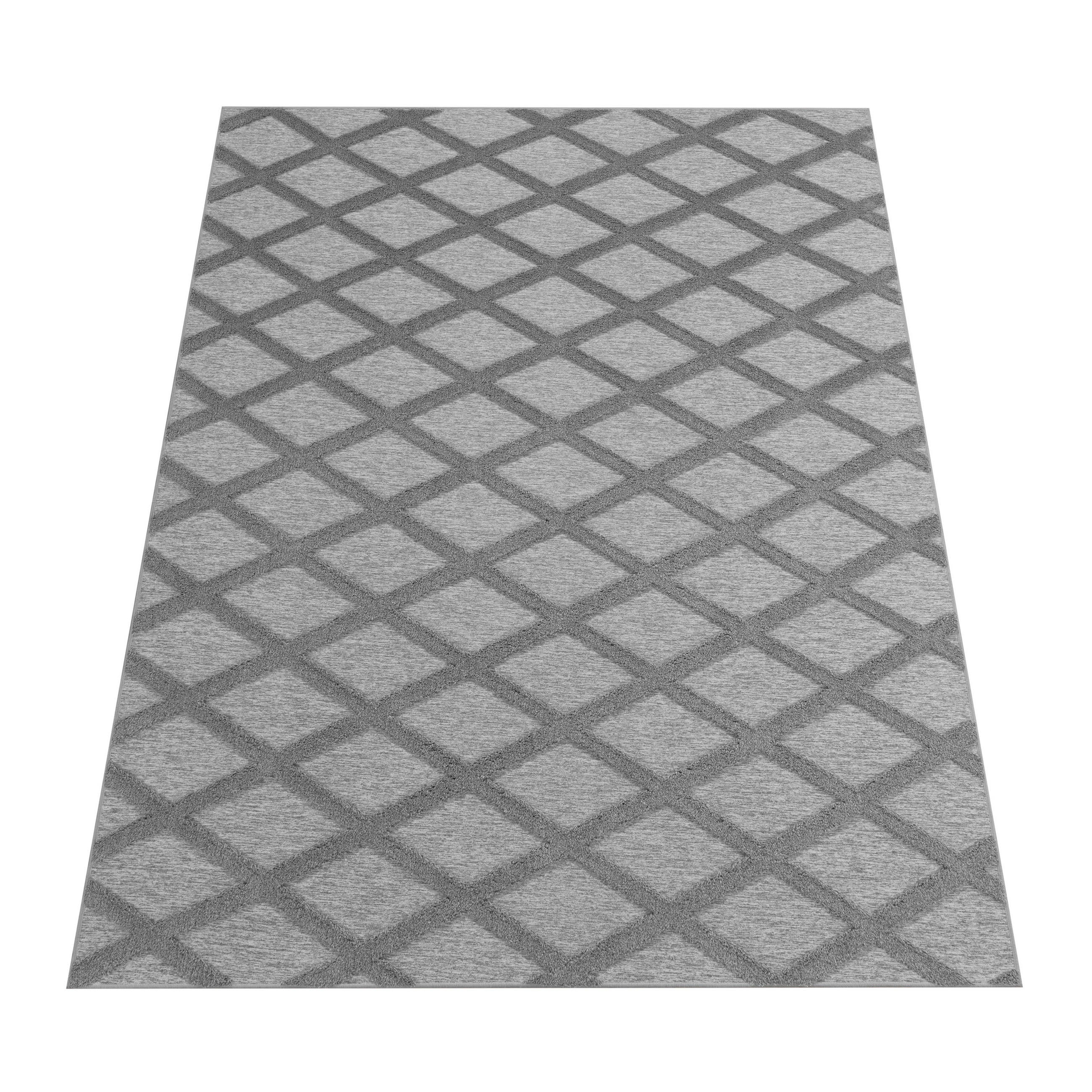 Paco Home Kurzflorteppich Grau 60x100 cm