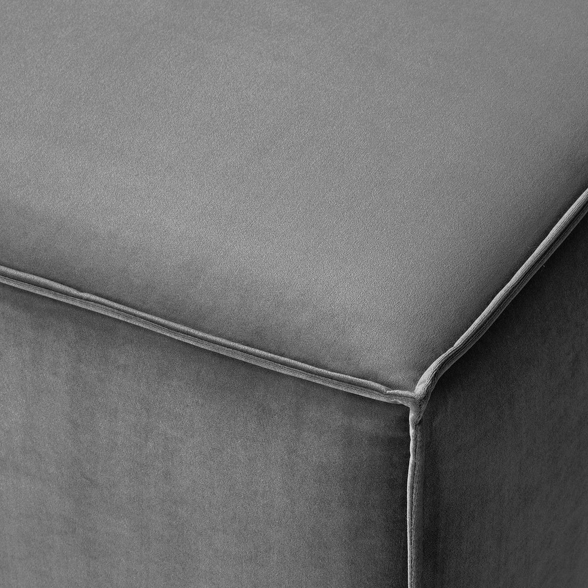 POLSTERHOCKER rechteckig - Schwarz/Grau, Kunststoff/Textil (97/40/79cm) - home24