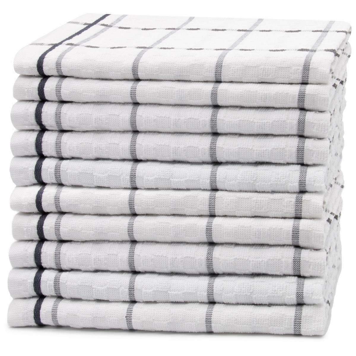 GESCHIRRTÜCHER, 10er-Set, 45x60 cm, 100% Baumwolle, Braun - Weiß, Textil (45/60cm) - Zollner