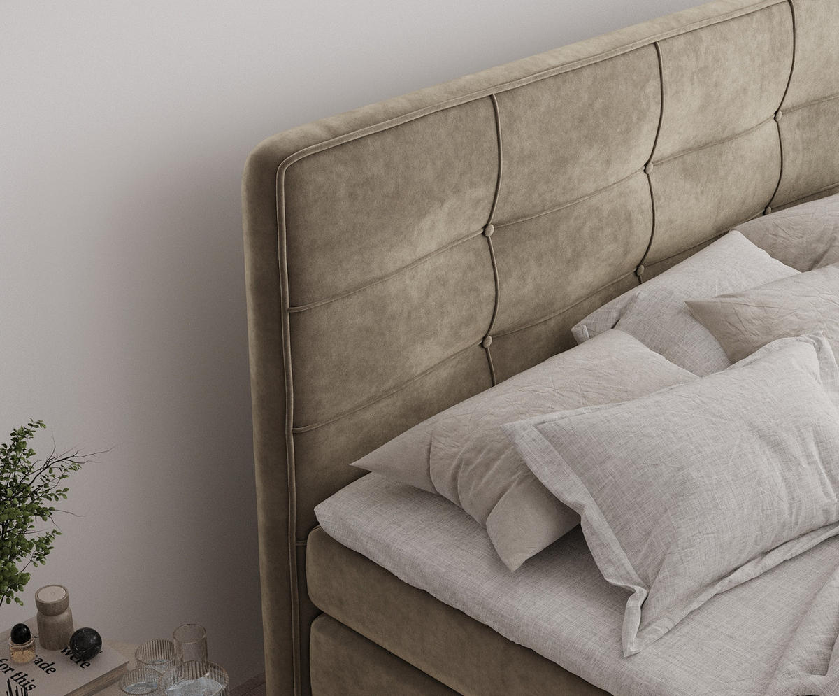 BOXSPRINGBETT Semplice Braun 180/200 cm - Schwarz/Braun, Holz/Holzwerkstoff (180/200cm) - Maison de Reve