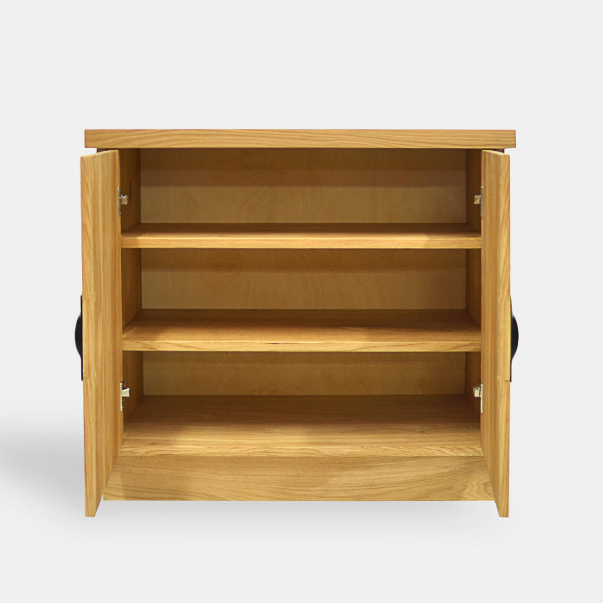 KOMMODE mit 3 Regalen und Türen aus Massivholz WALT II - Eichefarben, Holz (85/75/40cm) - Rawood Furniture