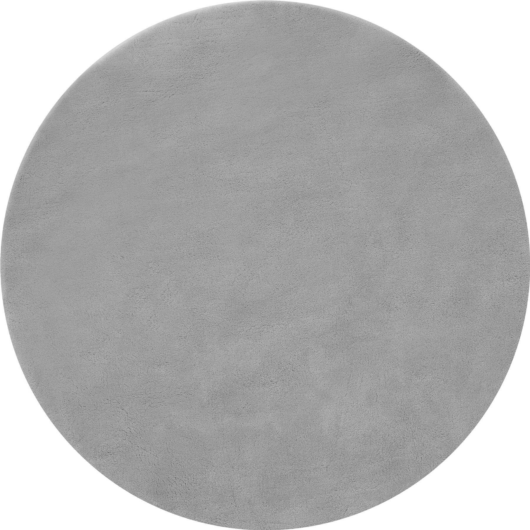 KURZFLORTEPPICH Soft Zone,rutschfeste Unterseite,grau - Grau, Kunststoff (120/120cm) - tectake