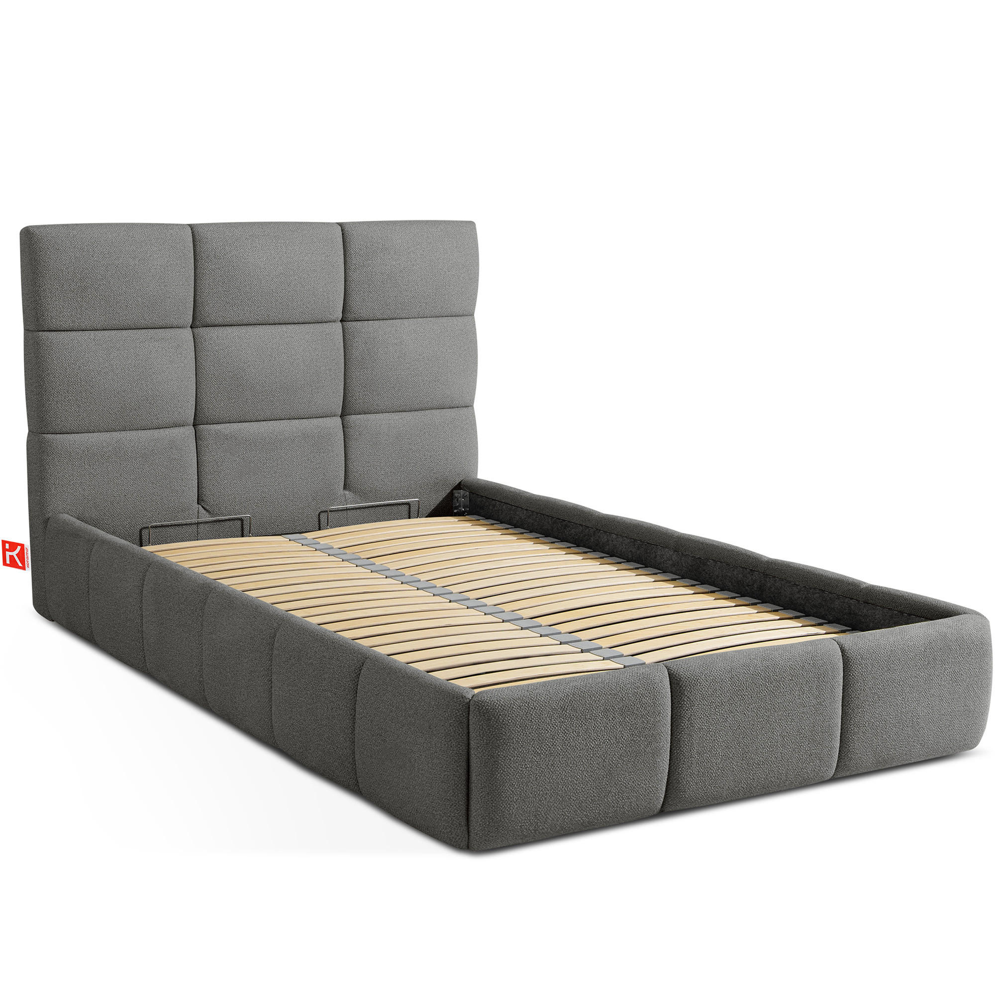 POLSTERBETT ALTOS Einzelbett, Bouclé, dunkelgrau - Dunkelgrau, Holz/Holzwerkstoff (120/200cm) - KONSIMO®