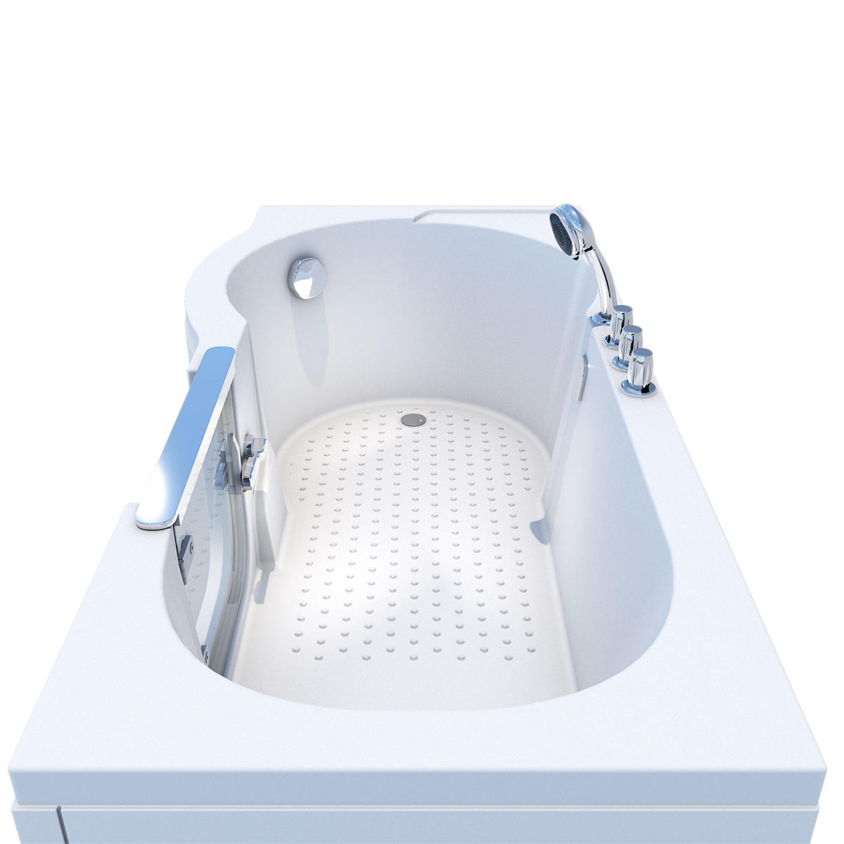 SENIORENBADEWANNE mit Tür S12-TH-R 85x170cm - Weiß, Glas/Kunststoff (170/60/85cm) - AcquaVapore by Sandra Jentho