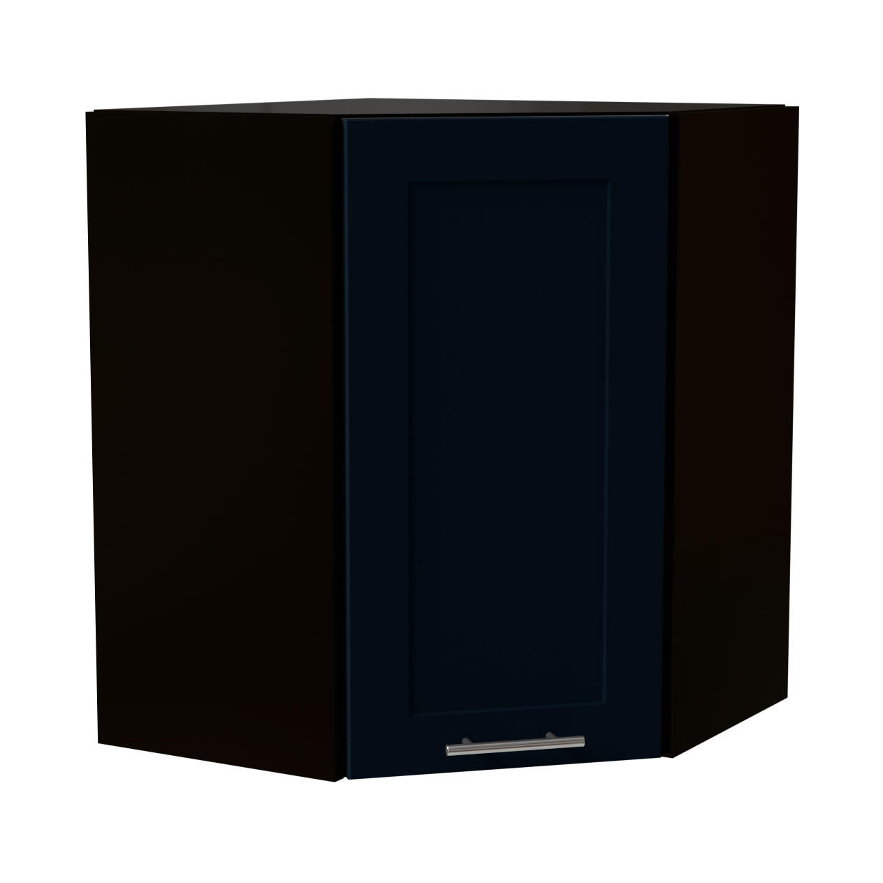 ECKHÄNGESCHRANK Oslo W10/60 Schwarz / Indigo Matt 60 / 60 / 72cm - Schwarz/Dunkelblau, Holz/Holzwerkstoff (60/72/60cm) - Feldmann-Wohnen