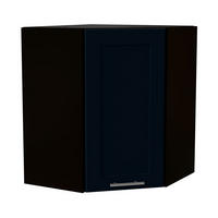 ECKHÄNGESCHRANK Oslo W10/60 Schwarz / Indigo Matt 60 / 60 / 72cm - Schwarz/Dunkelblau, Holz/Holzwerkstoff (60/72/60cm) - Feldmann-Wohnen