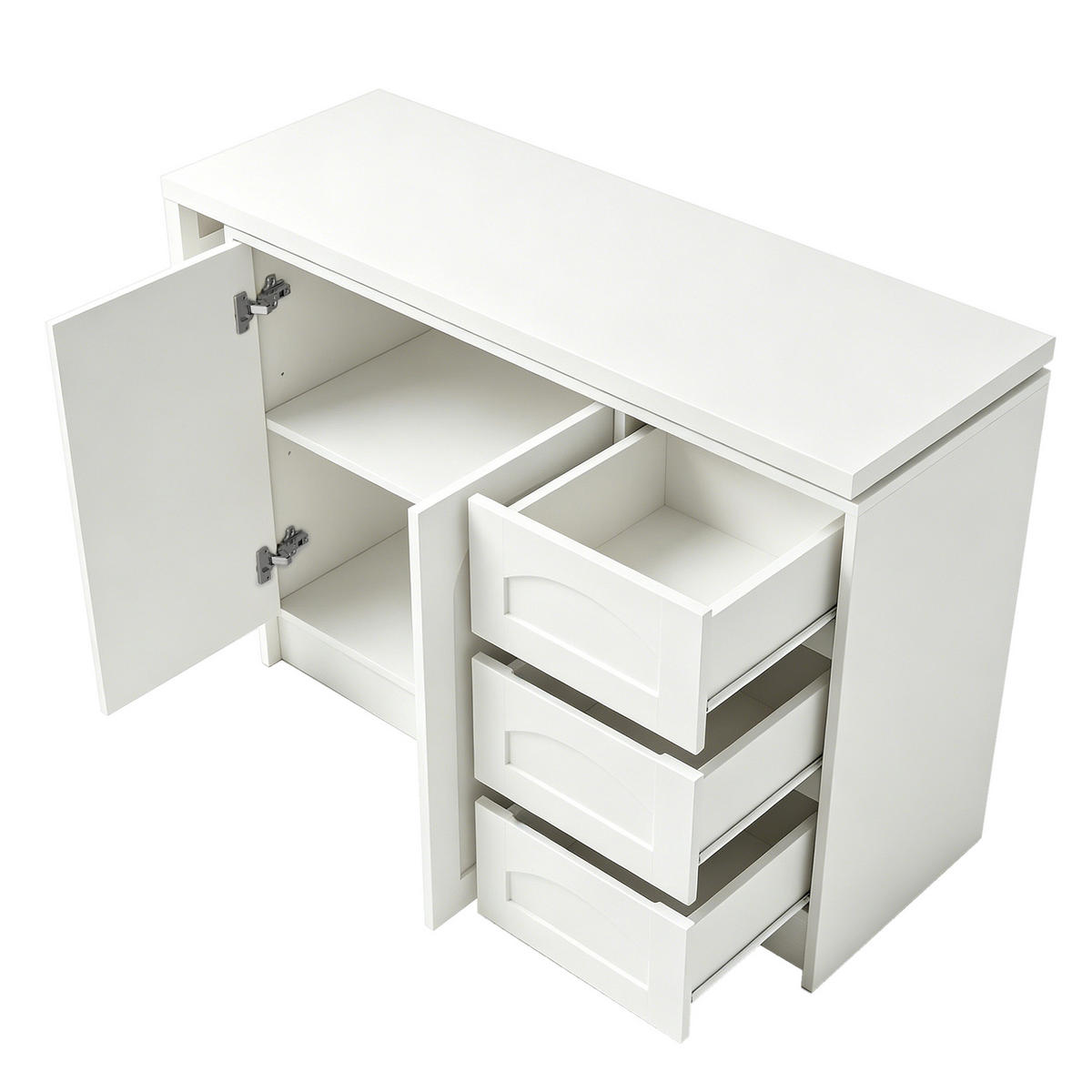 SCHREIBTISCH aus MDF in Weiß, 360° drehbar und platzsparend - Weiß, Holzwerkstoff (40/110/75cm) - Urban Meuble