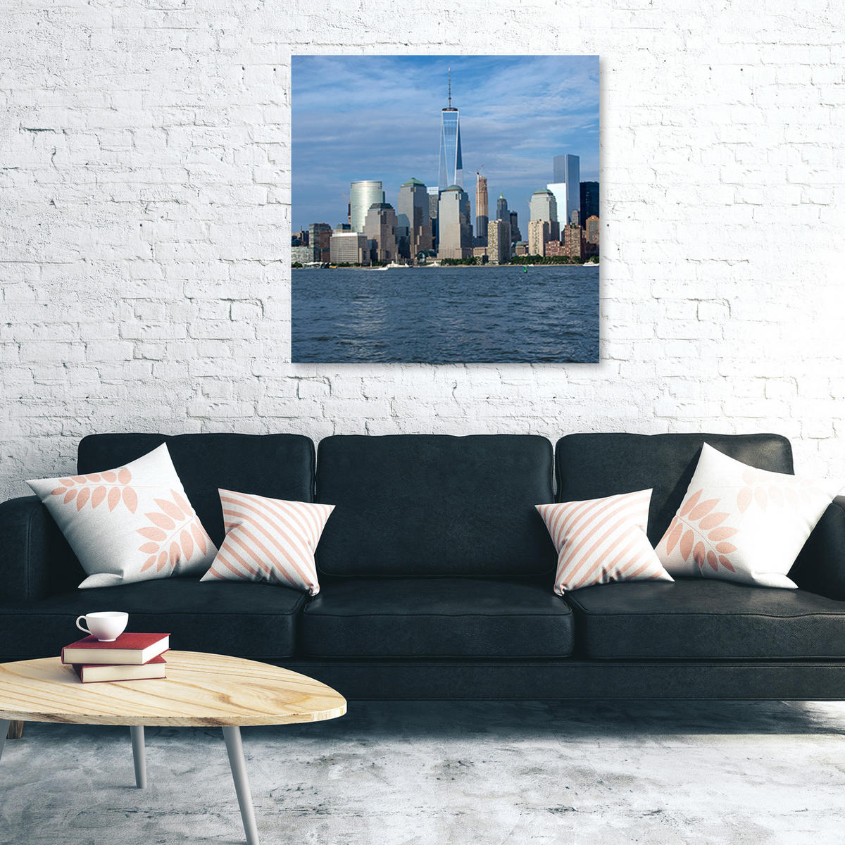 WANDBILD städte und architektur blau - Blau, Textil (50/50cm) - Feeby