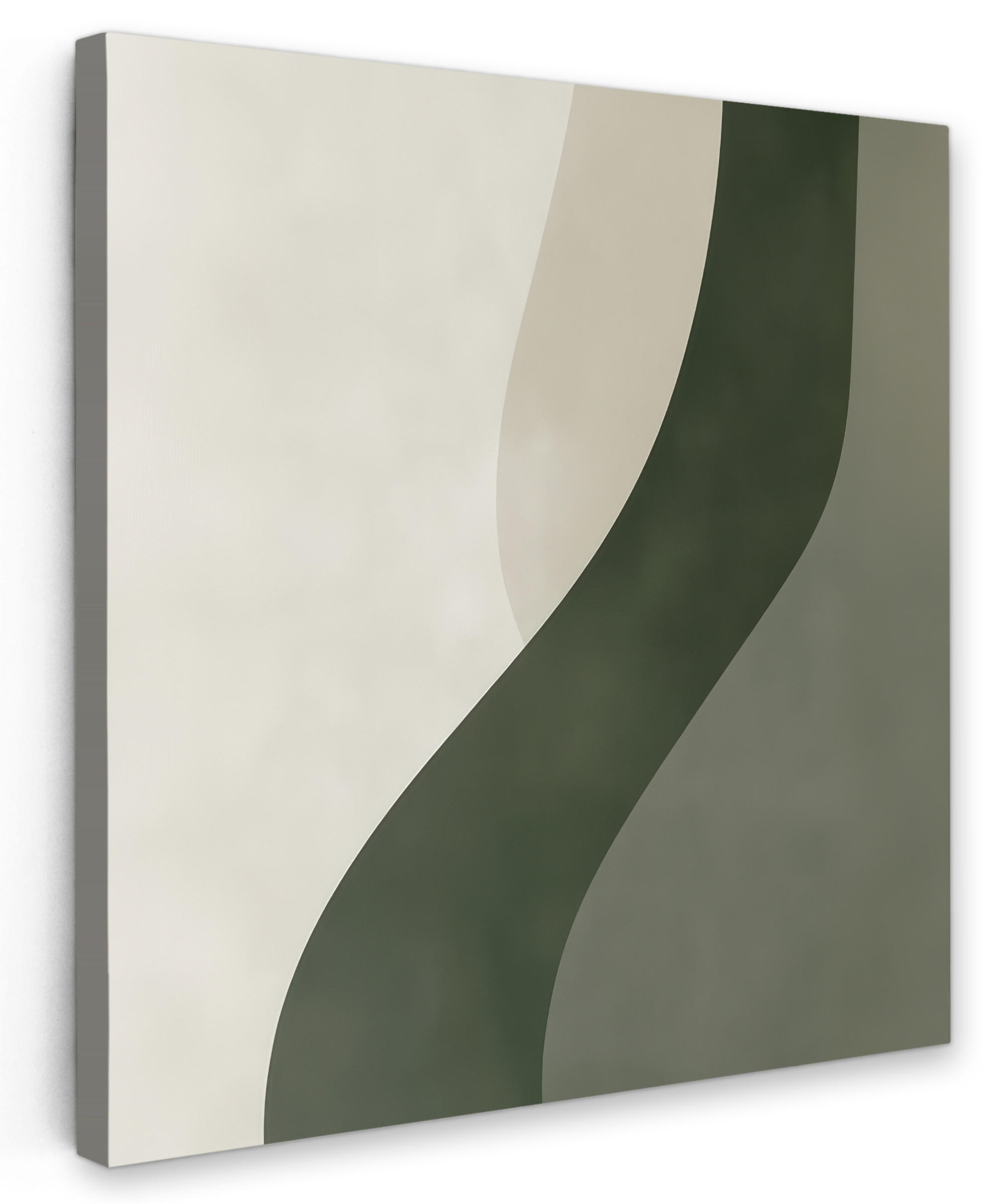 LEINWANDBILD Japandi - Grün - Abstrakt - Modern 50x50 cm - Salbeigrün, Textil (50/50cm) - MuchoWow