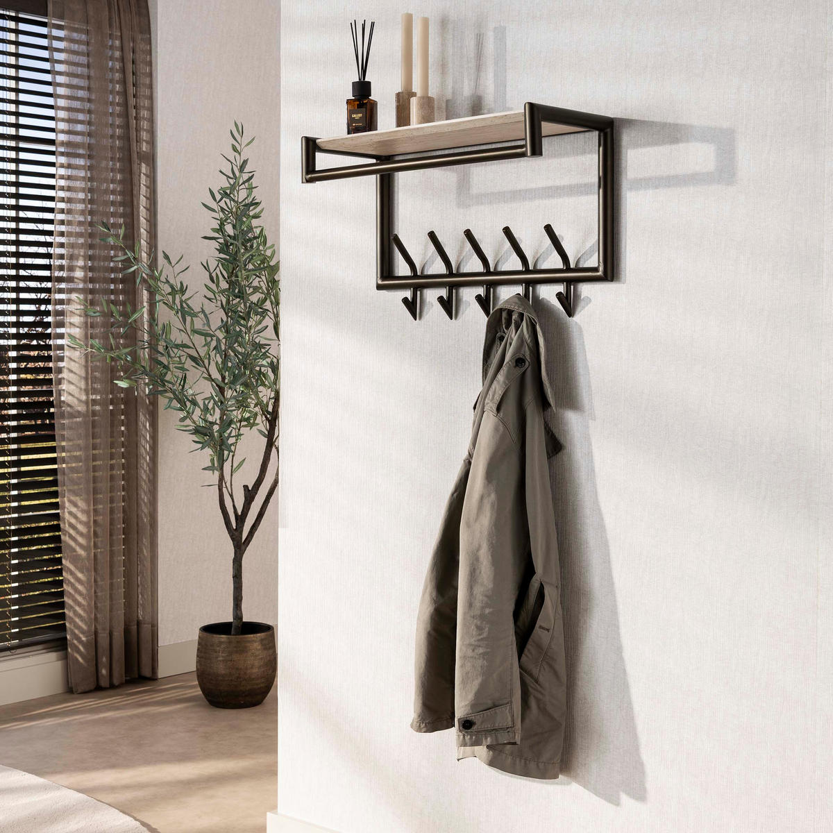 WANDGARDEROBE Terrra 65 27/65/40 cm - Beige, Metall (65/40/27cm) - Hoyz Collection