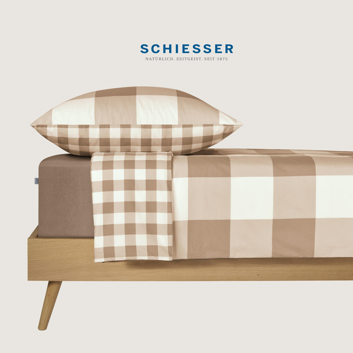 BETTWÄSCHESET Melvin - Renforcé - 2-teilig - 135 x 200 cm - Sand - Sandfarben, Textil (135/200cm) - SCHIESSER