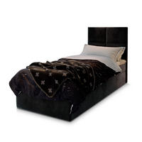 POSTEL BOXSPRING LENA 100x200 cm, s matrací a úložným prostorem, černá - černá, kompozitní dřevo/textil (100/200cm) - MASSENO