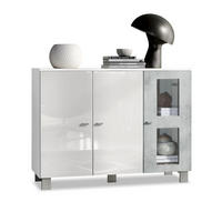 SIDEBOARD Denjo Tür in Beton Oxid Optik - Hellgrau, Holzwerkstoff (107/81/35cm) - Vladon