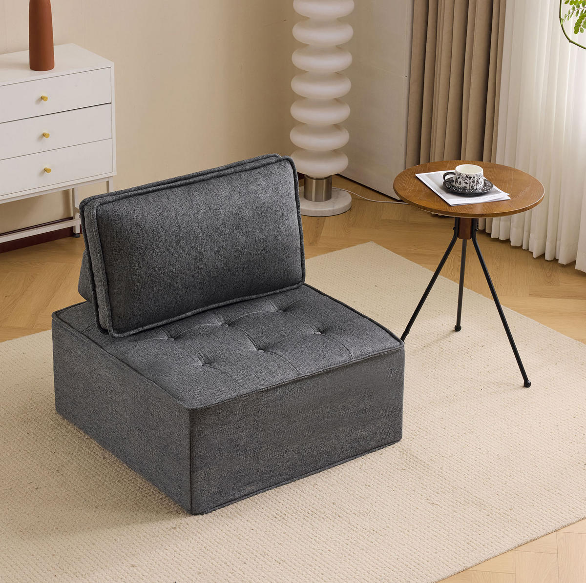 SESSEL 81/81/81 cm Dunkelgrau aus Plywood modular - Dunkelgrau, Holzwerkstoff (81/81/81cm) - OKMYHOME
