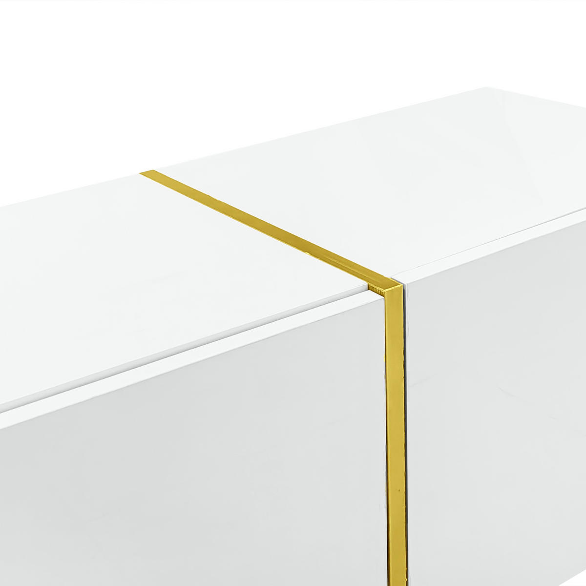 TV-ELEMENT mit Couchtisch - Kombination 2er-Set in Hochglanz Weiß - Weiß, Holzwerkstoff (170/46/35cm) - OKWISH