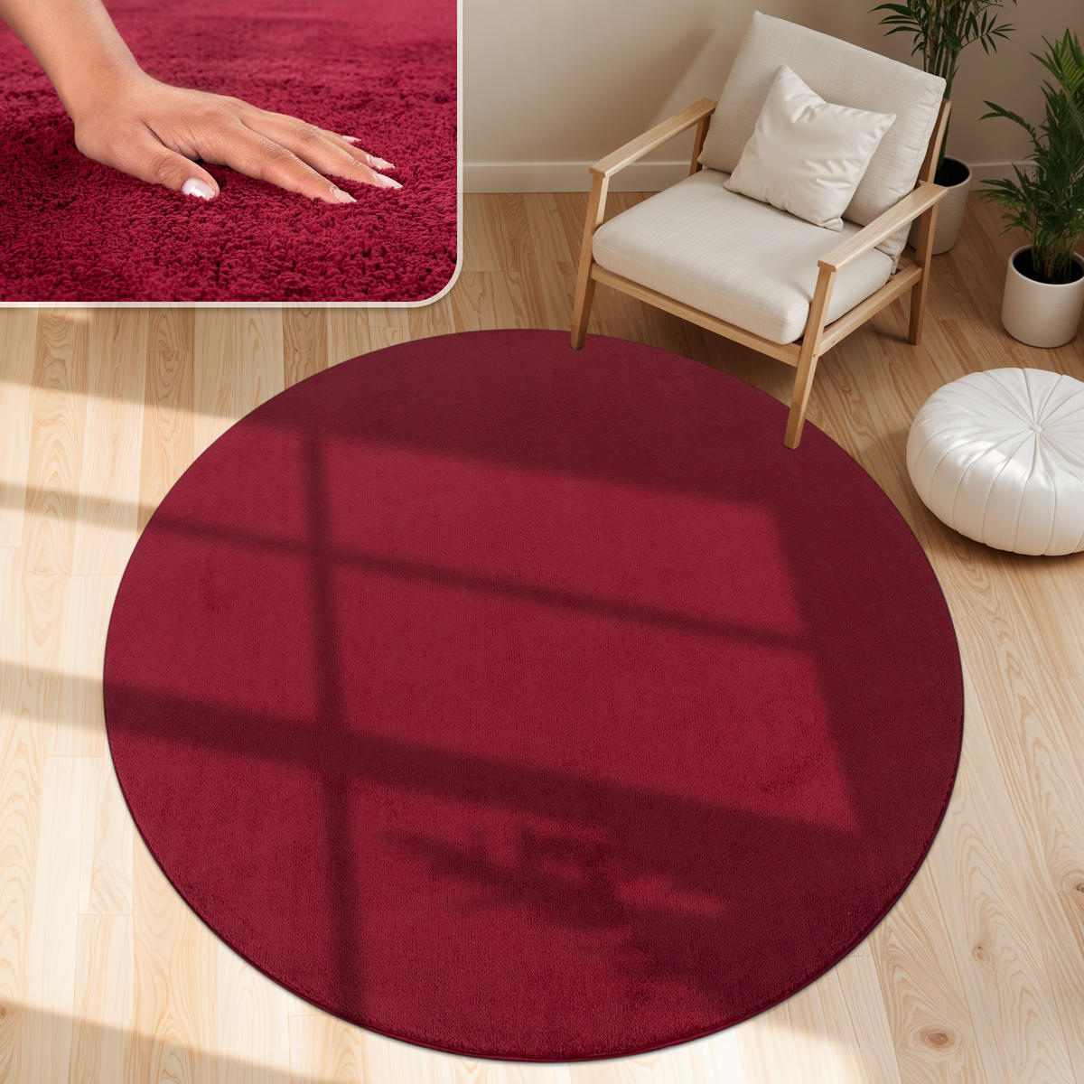 KURZFLORTEPPICH 200/200 cm Cadiz 630 - Rot, Textil (200/200cm) - Paco Home