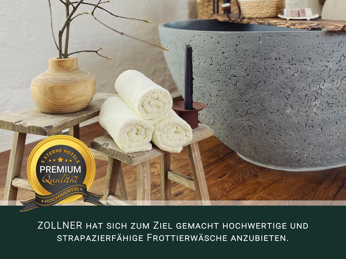 HANDTÜCHER, 10er-Set, 50x100 cm, 100% Baumwolle, Weiß - Creme, Textil (50/100cm) - Zollner