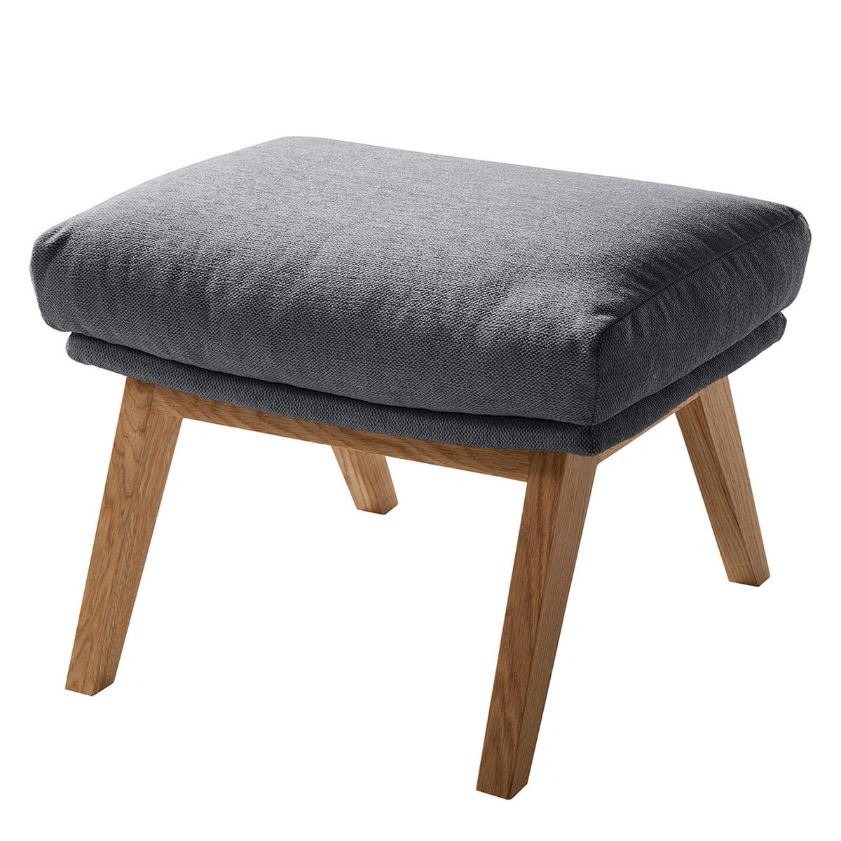 POLSTERHOCKER - Eichefarben/Grau, Eichenholz/Textil (54/41/41cm) - home24