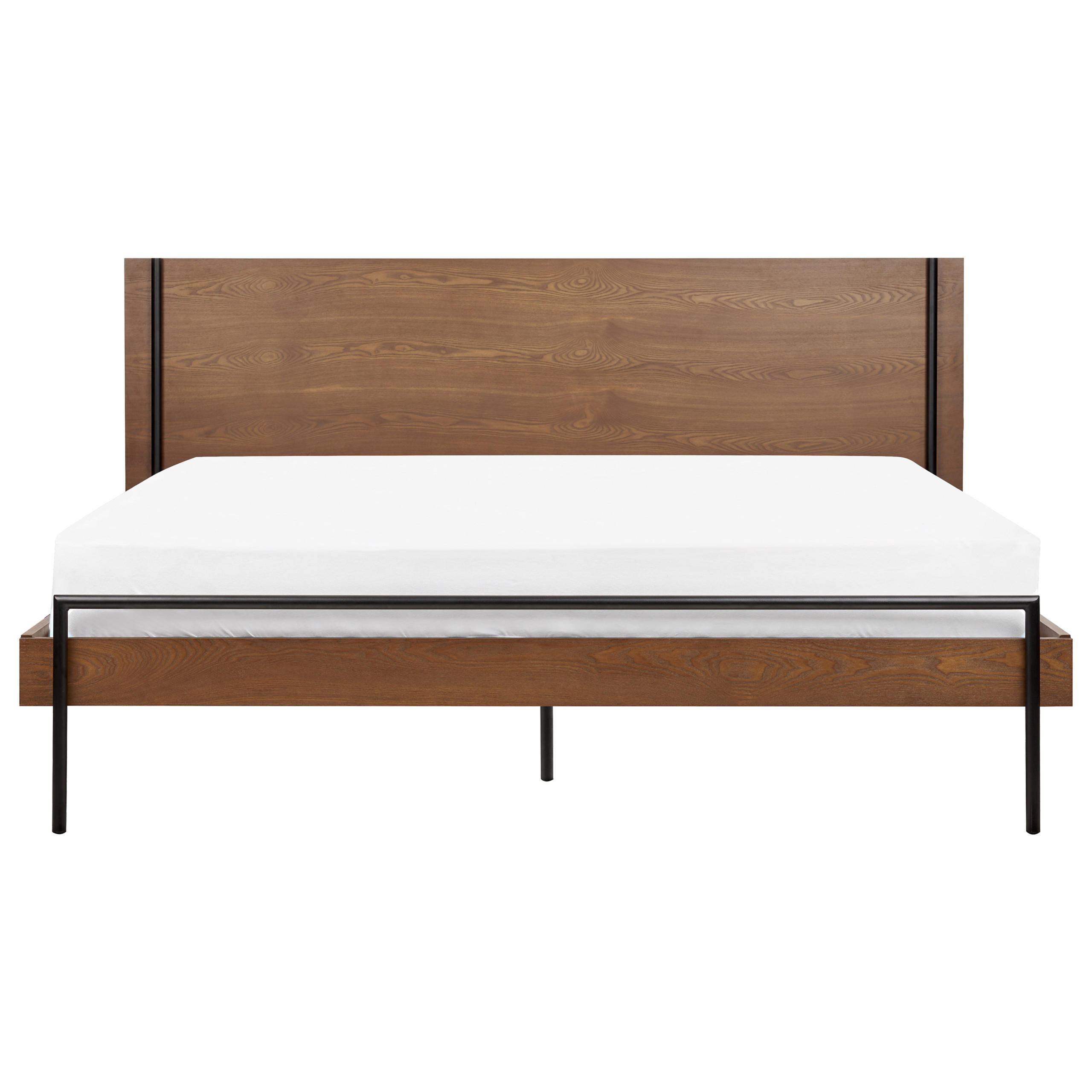 BETT mit Lattenrost 180x200 cm Dunkler Holzfarbton Libermont - Dunkelbraun, Holzwerkstoff (180/200cm) - Beliani