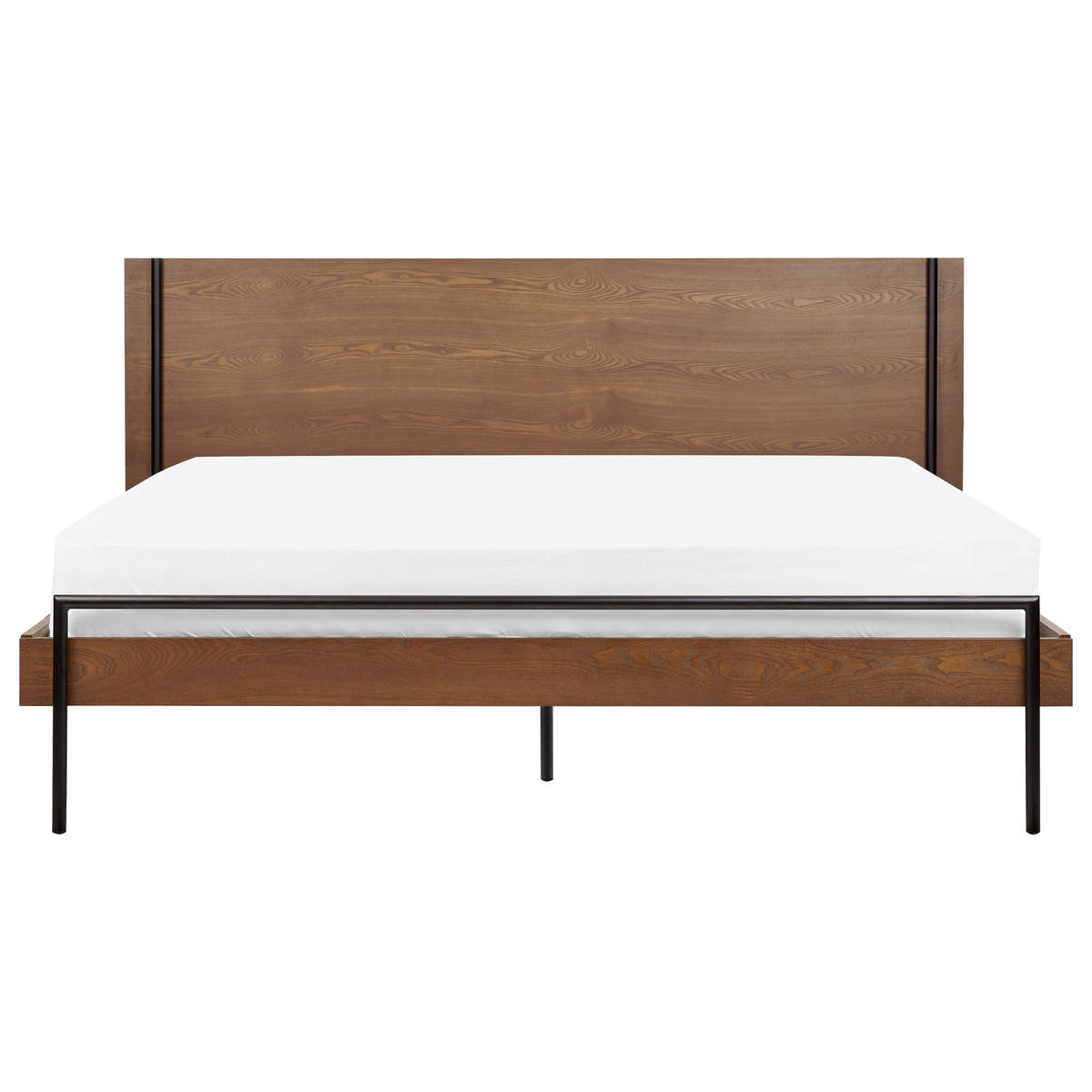 BETT mit Lattenrost 180x200 cm Dunkler Holzfarbton Libermont - Dunkelbraun, Holzwerkstoff (180/200cm) - Beliani