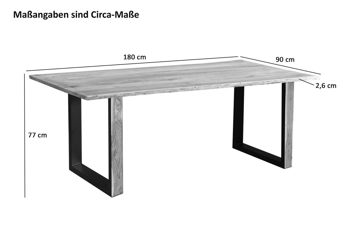 MELBOURNE - Beige/Schwarz, Holz/Metall (90/180/77cm) - SAM