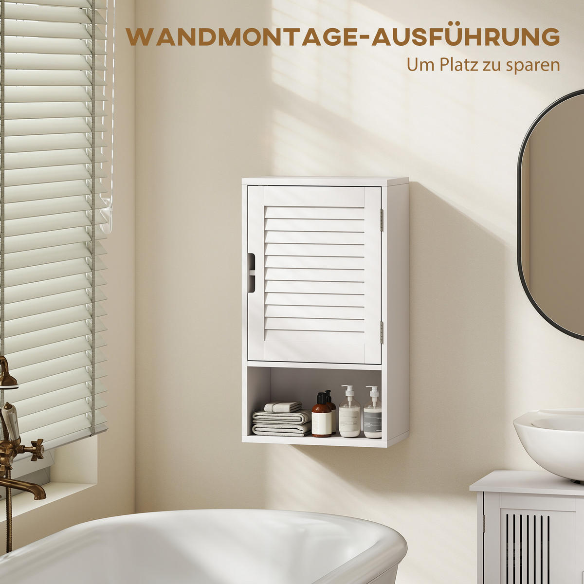 BADEZIMMERSCHRANK Weiß 20.0/40.0/60.0 cm - Weiß, Holzwerkstoff (40/60/20cm)
