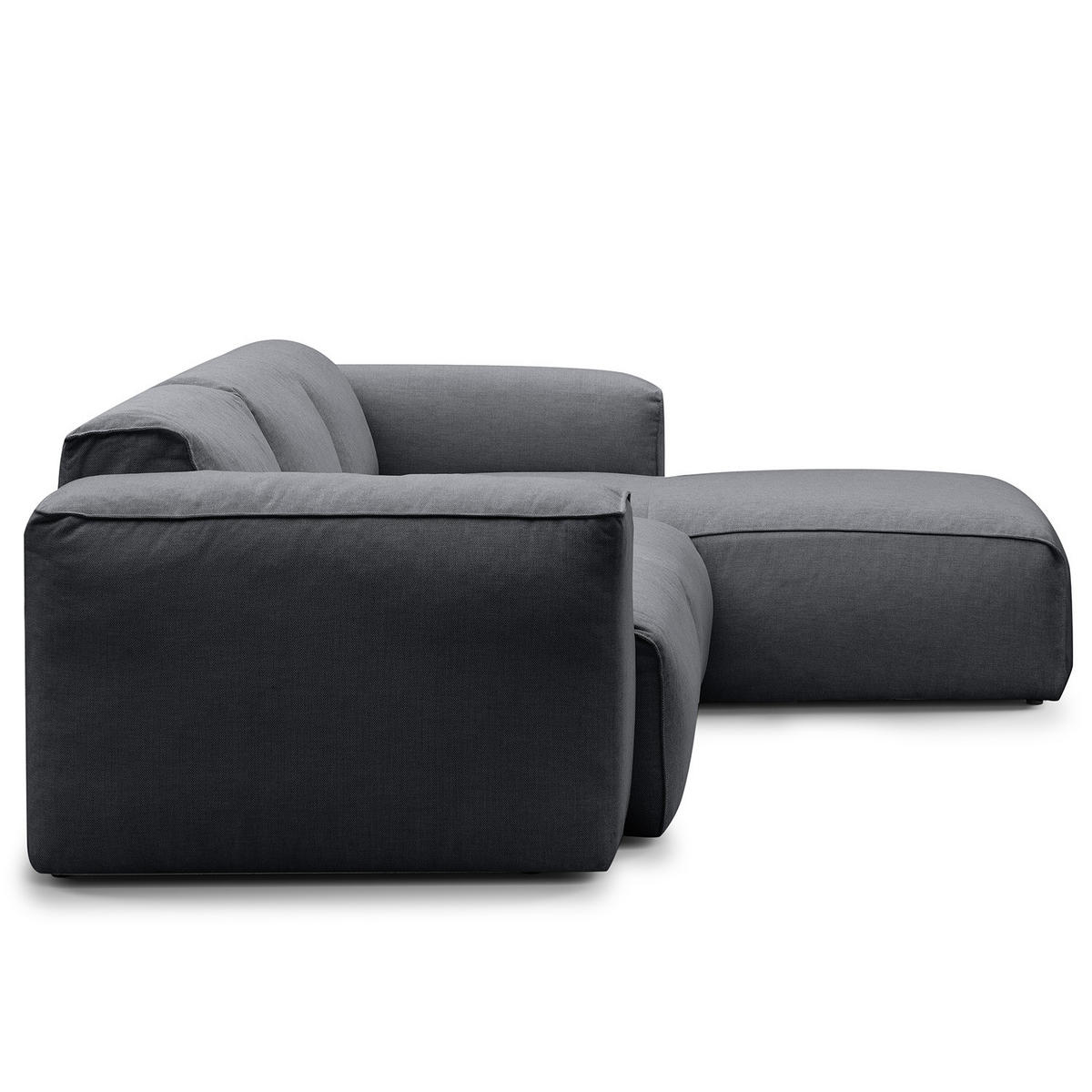 3-SITZER ECKSOFA mit Longchair - Schwarz/Grau, Kunststoff/Textil (251/173cm) - home24