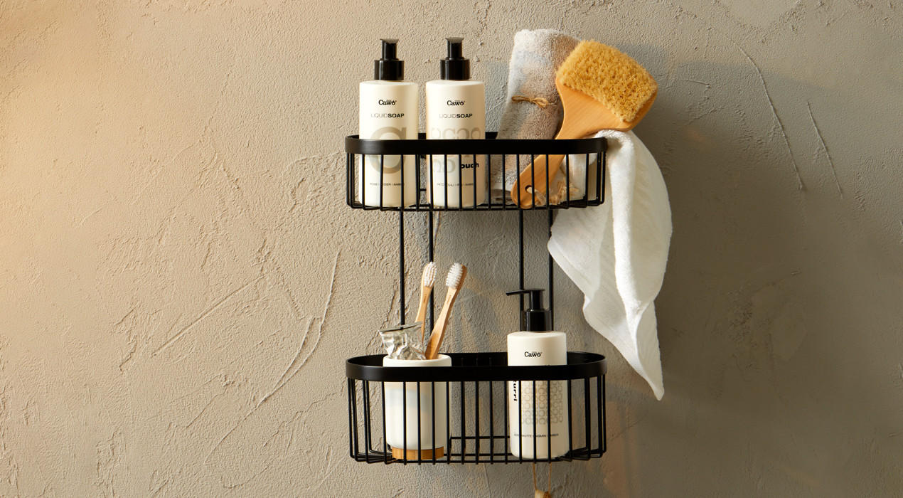 Duschablage schwarz zwei Fächer