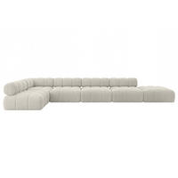 ECKSOFA modulares Sofa Favio-L3 - 475x190x70 cm Creme Cord - Hellgrau/Creme, Holzwerkstoff/Textil (475/190cm) - ALTDECOR