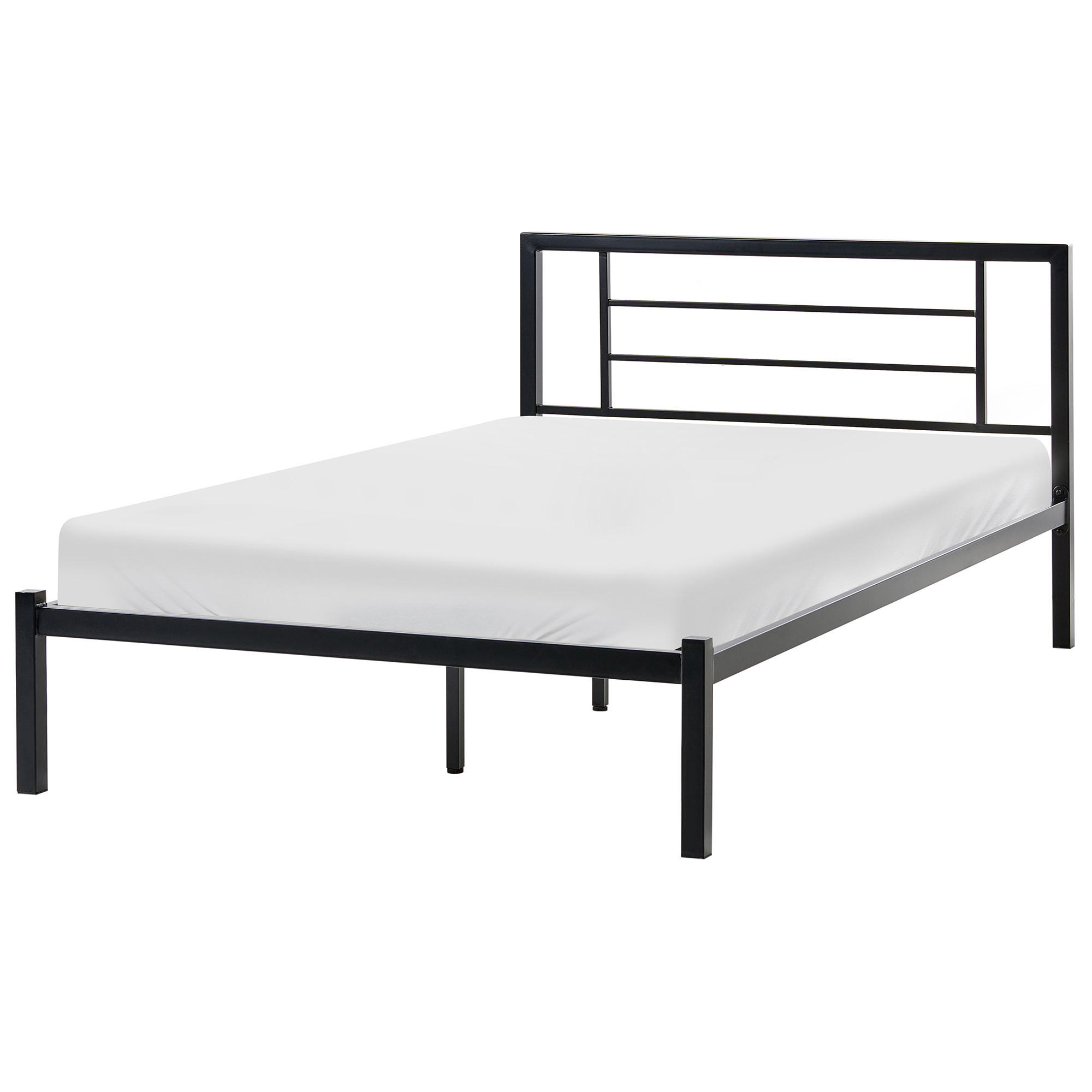 BETT mit Lattenrost 120/200 cm Schwarz Cusset - Schwarz, Metall (120/200cm) - Beliani