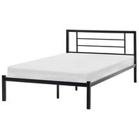 BETT mit Lattenrost 120/200 cm Schwarz Cusset - Schwarz, Metall (120/200cm) - Beliani