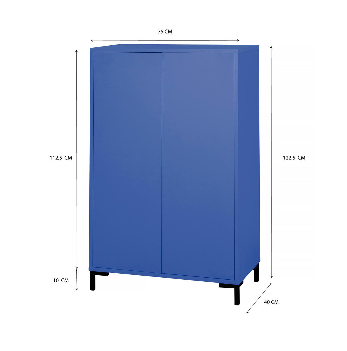 AUFBEWAHRUNGSMÖBEL Multifunktionales in Blau VERNER - Blau, Holzwerkstoff (40/123/75cm) - RNT By Really Nice Things