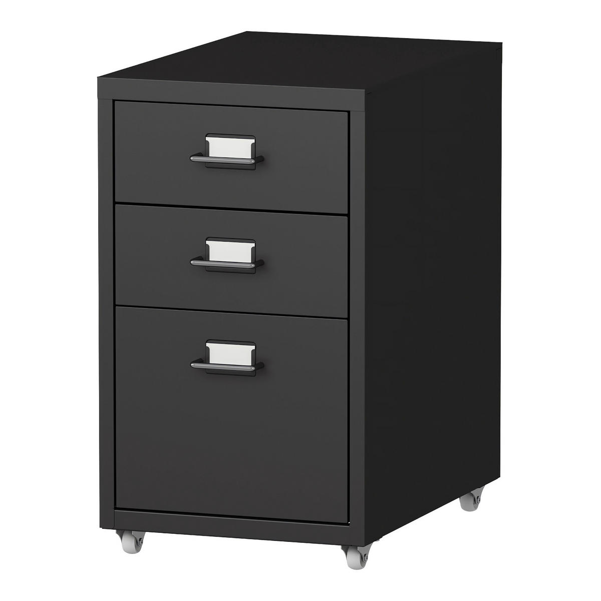 ROLLCONTAINER Kökar - Schwarz, Metall (28/48/41cm) - [en.casa]