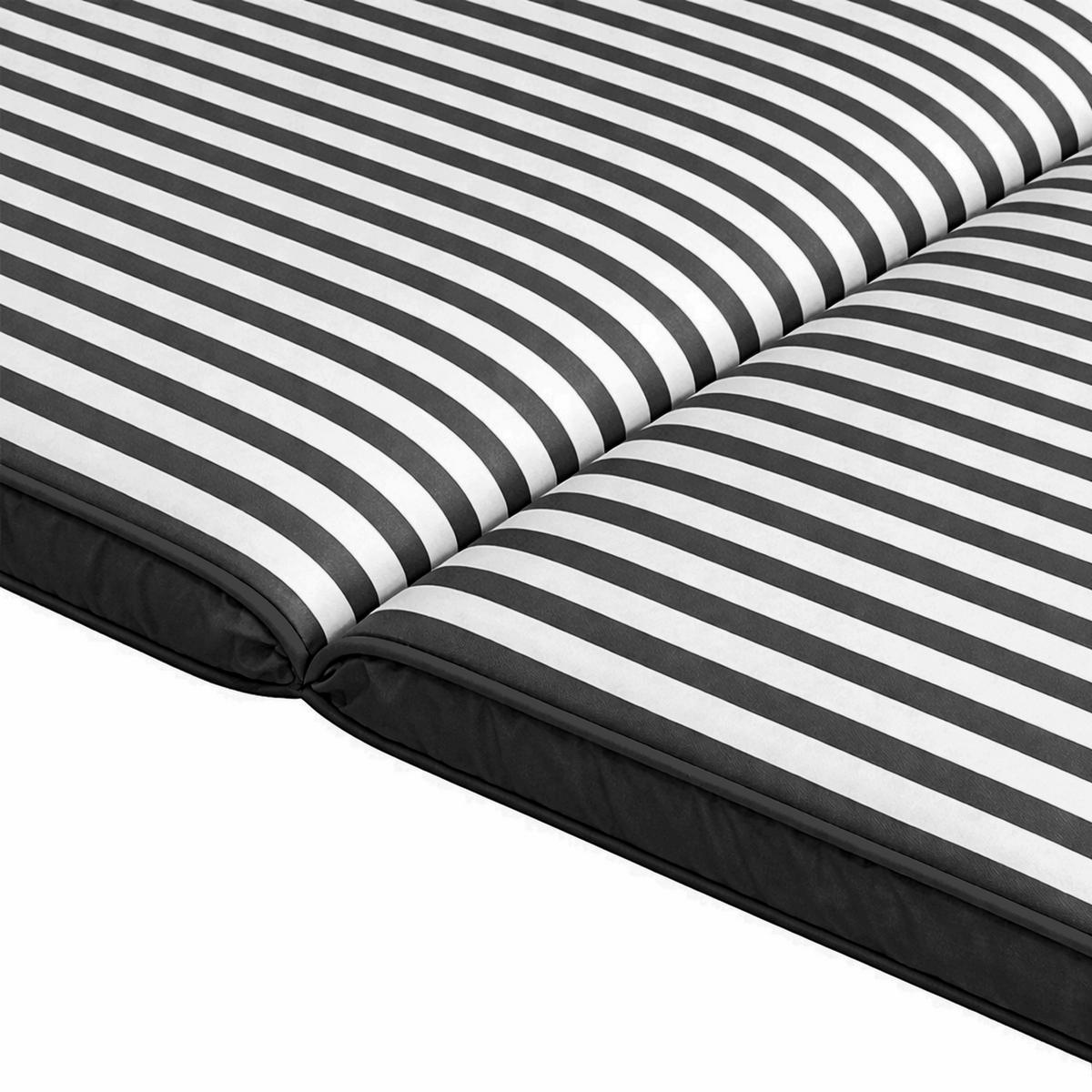 LIEGESTUHLKISSEN 2-Sitzer, schwartz - Schwarz, Textil (53/5/186cm) - Oviala