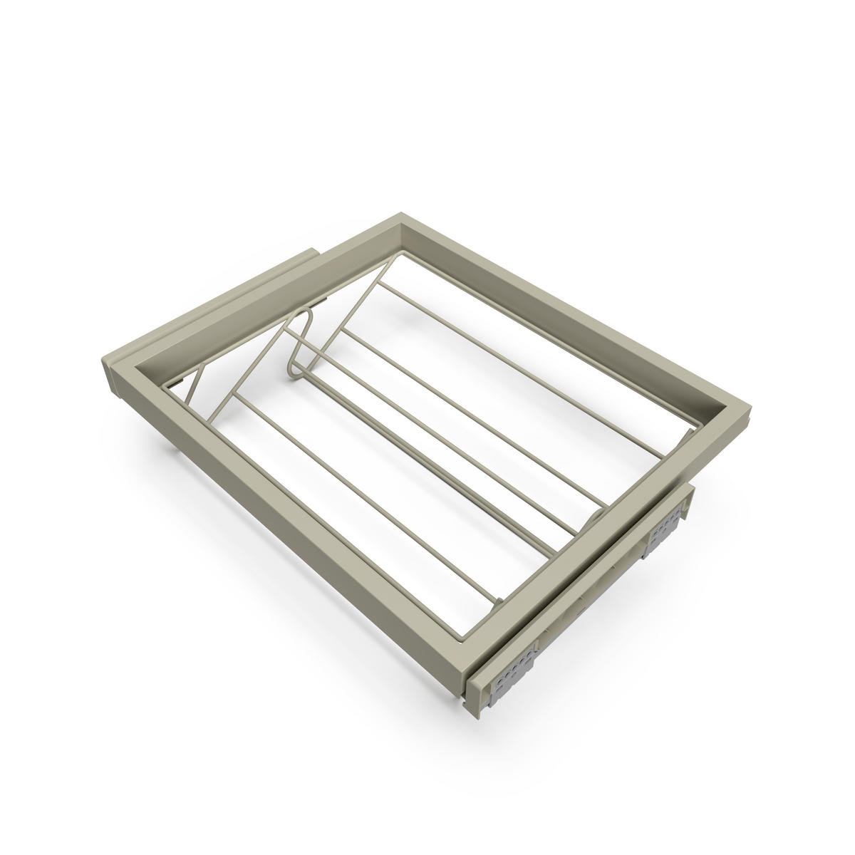 SCHUH-REGAL aus Metall und Gleitrahmen mit Dämpfung für Kleiderschrank, verstellbar, Modul 600mm, Steingrau - Grau, Metall (55/15/52.5cm) - EMUCA