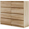 KOMMODE Lemon 120 cm mit acht Schubladen eiche Sonoma - Sonoma Eiche, Holzwerkstoff (120/101.5/39cm) - Beautysofa