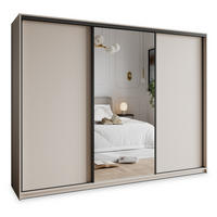 SCHWEBETÜRENSCHRANK TAVI 270/205/60 cm 3-türig mit Spiegel Kaschmir - Kaschmir, Holzwerkstoff (270/205/60cm) - MASSENO