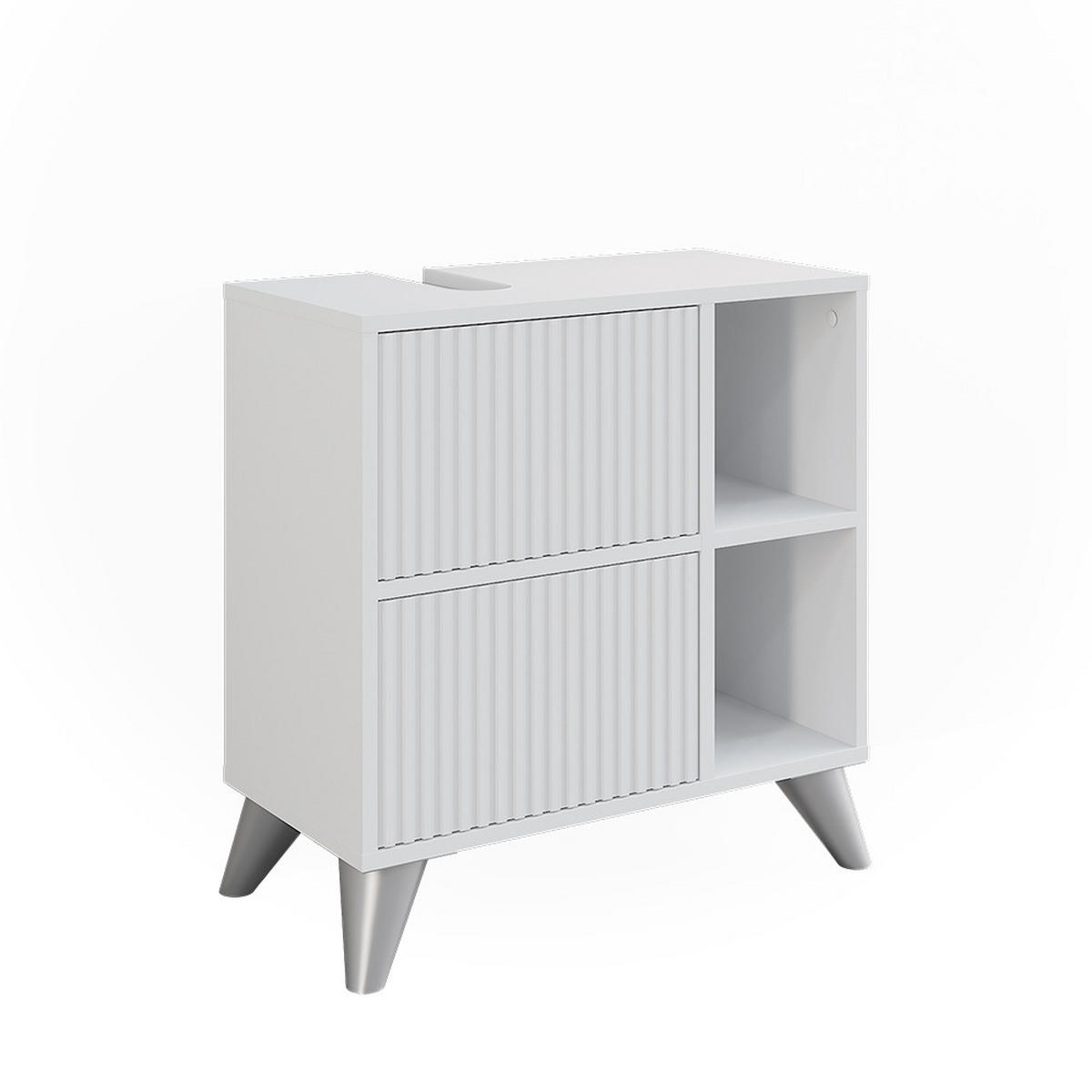WASCHBECKENUNTERSCHRANK Leano Weiß 60 x 62 cm mit 2 Schubladen - Weiß, Holzwerkstoff (60/62/30cm) - Vicco