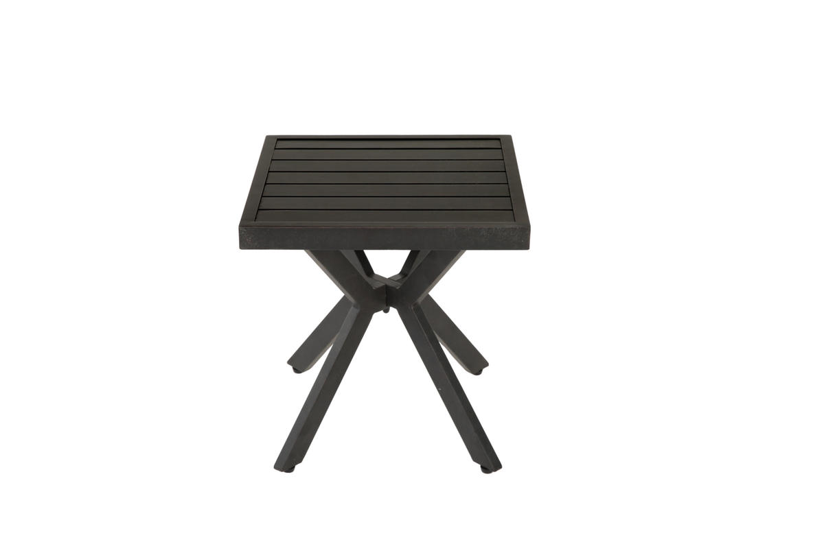AUSSENBEISTELLTISCH, Aluminium, dunkelbraun - Braun, Metall (58/49/11cm) - Vallsero