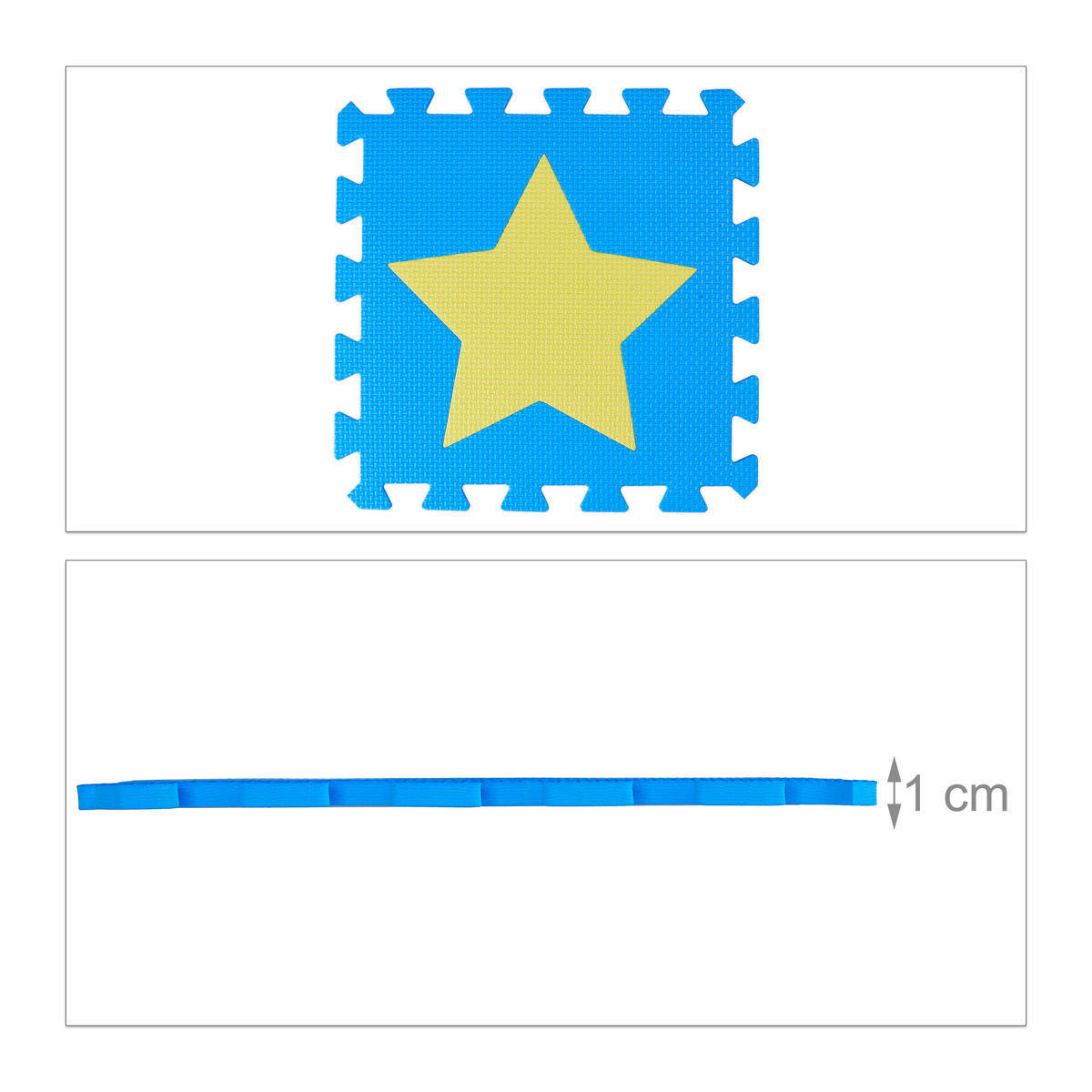 9XPUZZLEMATTE - Blau/Gelb, Kunststoff (32/32cm) - Relaxdays