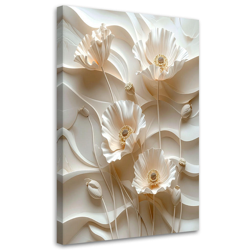 WANDBILD, Blumen - Beige, Textil (70/100cm) - Feeby
