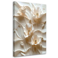 WANDBILD, Blumen - Beige, Textil (70/100cm) - Feeby