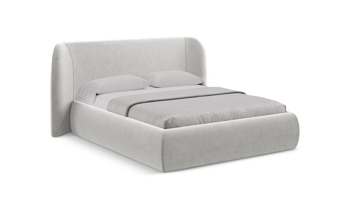 POLSTERBETT mit Bettkasten und Lattenrost 210x215 Grau - Silberfarben/Schwarz, Kunststoff/Textil (160/200cm) - Makamii