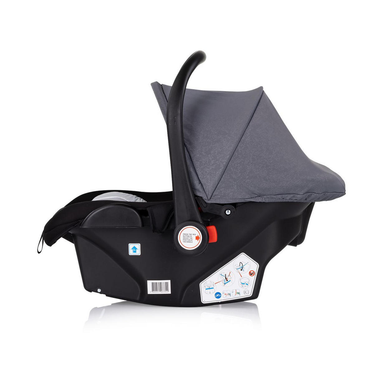 BABYSCHALE Isofix Set Amore i-Size grau gemustert Station i-Size Gruppe 0+ (0 - 13 kg) - Grau, Kunststoff (40/56/62cm) - Chipolino