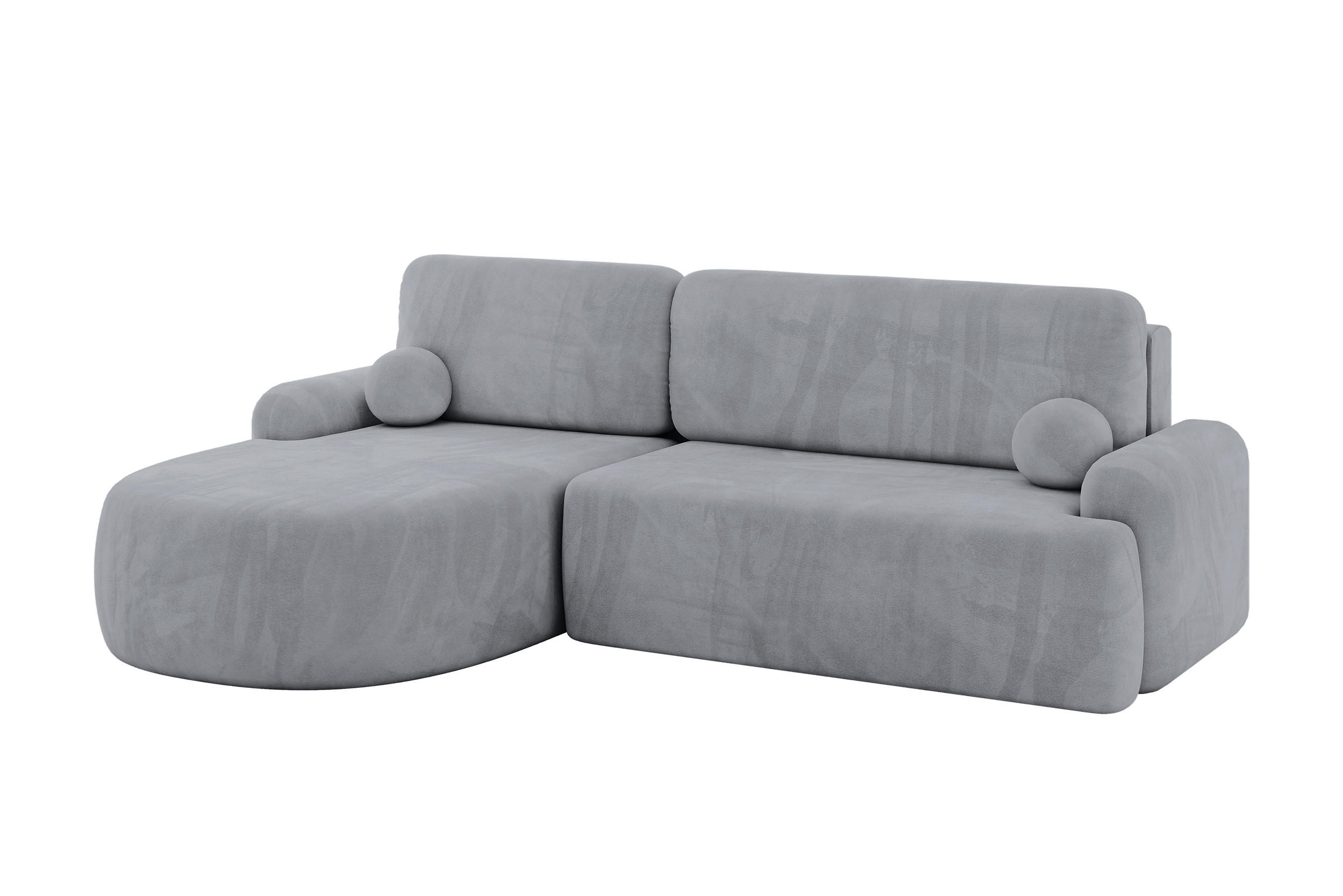 ECKSOFA mit Schlaffunktion und Bettkasten LIRA-L - 264x172x89 Grau - Grau, Holzwerkstoff/Textil (264/172cm) - ALTDECOR