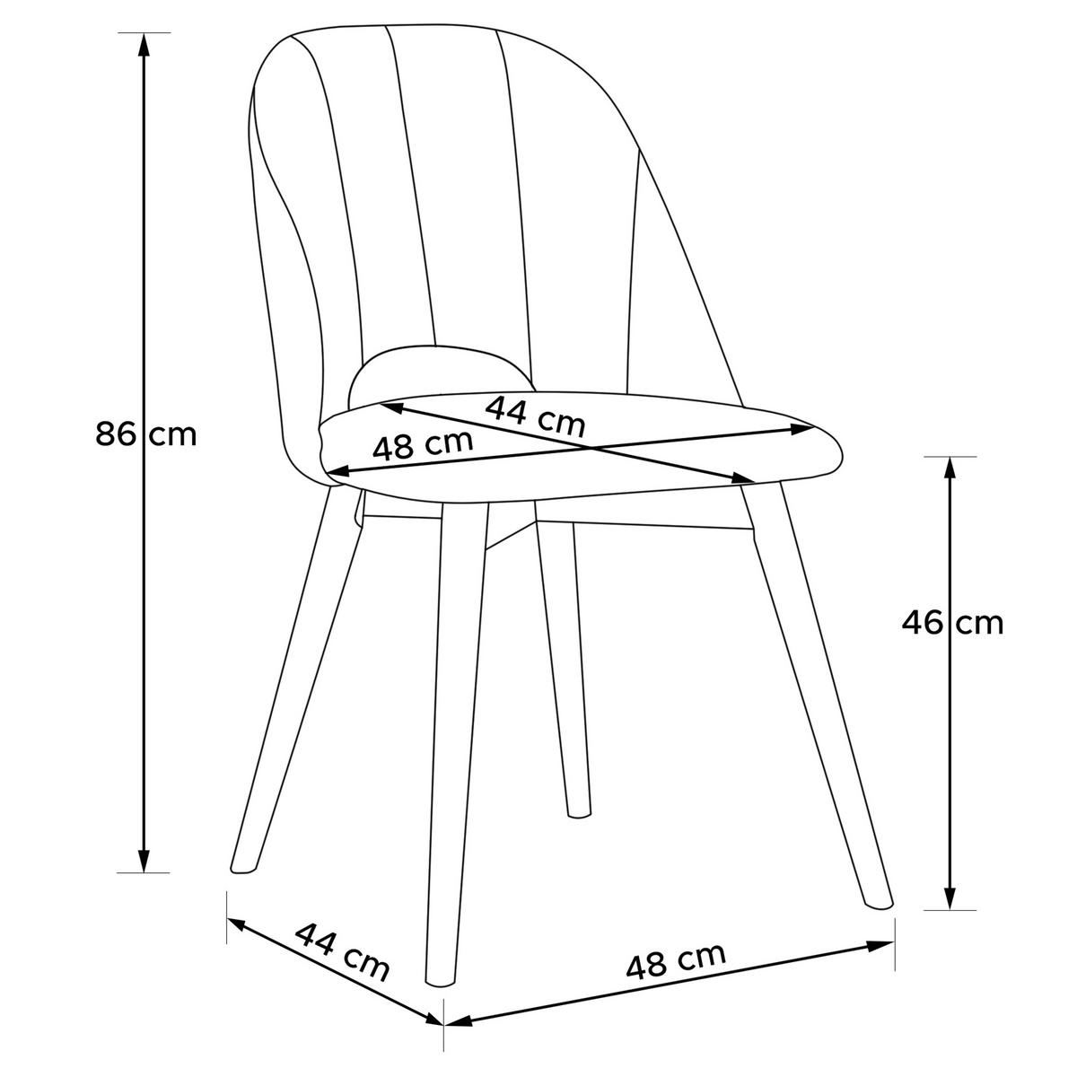 POLSTERSTUHL TINO Wohnzimmerstühl, 2-er Set, Bouclé - Schwarz/Weiß, Holz/Textil (48/86/44cm) - KONSIMO®