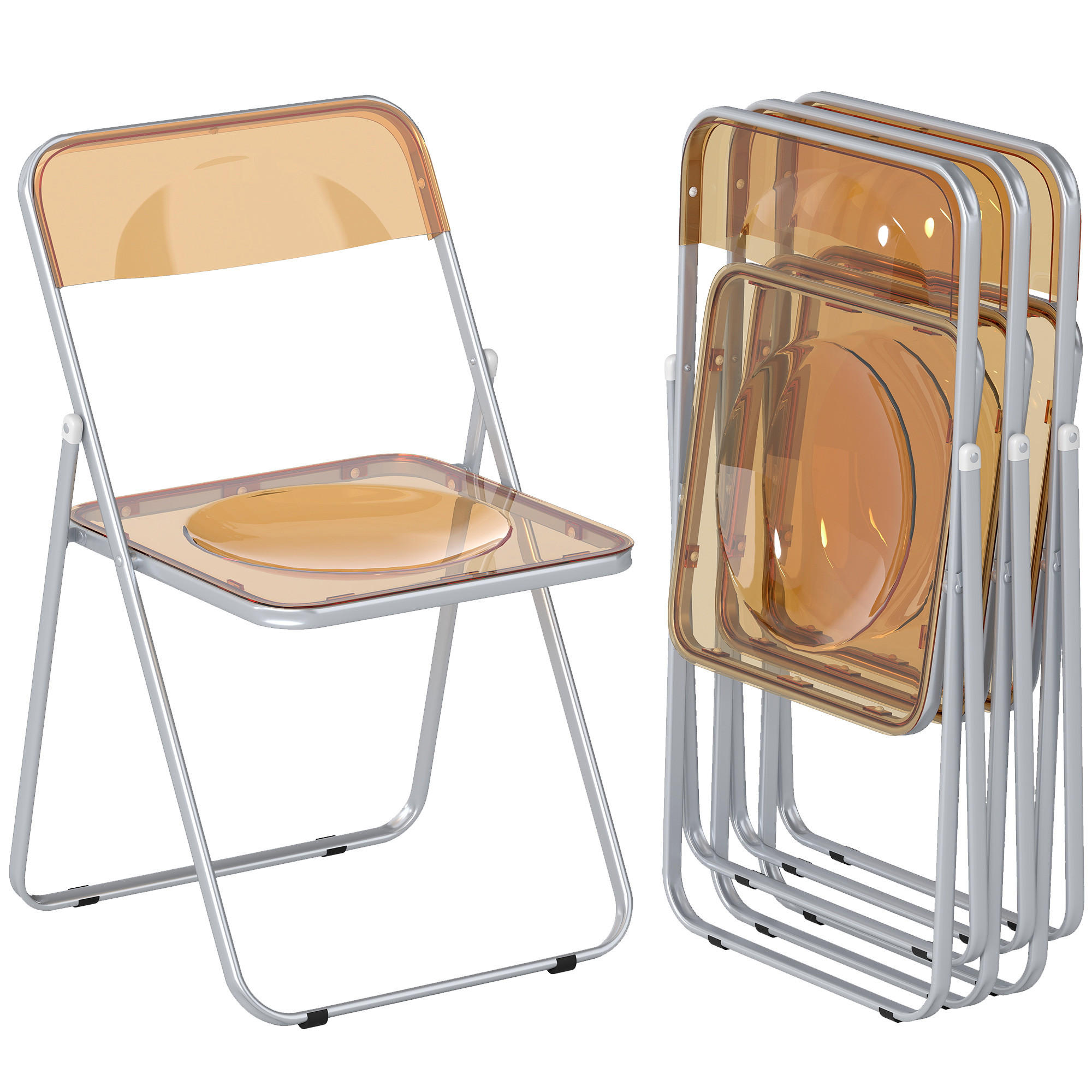 KLAPPSESSEL Dunkelorange 4 Stück - Dunkelorange, Kunststoff (47/75/48cm) - GiPP