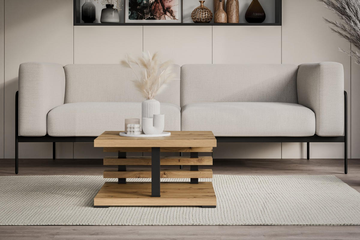 KAFFEETISCH 60x60x32 cm - Artisan Eiche Optik - YOTO - Eichefarben, Holzwerkstoff (60/60/32cm) - ALTDECOR